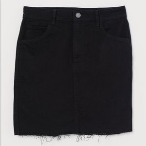 Black denim skirt
